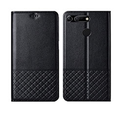 Funda de Cuero Cartera con Soporte Carcasa T17 para Huawei Honor V20 Negro