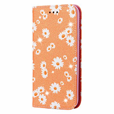 Funda de Cuero Cartera con Soporte Carcasa T17 para Huawei Nova Lite 3 Plus Naranja