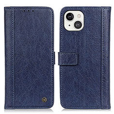 Funda de Cuero Cartera con Soporte Carcasa T18 para Apple iPhone 13 Azul