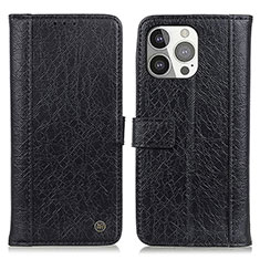 Funda de Cuero Cartera con Soporte Carcasa T18 para Apple iPhone 13 Pro Max Negro