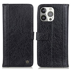 Funda de Cuero Cartera con Soporte Carcasa T18 para Apple iPhone 14 Pro Negro