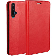 Funda de Cuero Cartera con Soporte Carcasa T18 para Huawei Honor 20 Rojo