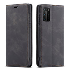 Funda de Cuero Cartera con Soporte Carcasa T18 para Huawei P40 Negro