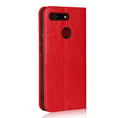 Funda de Cuero Cartera con Soporte Carcasa T19 para Huawei Honor V20 Rojo