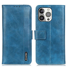 Funda de Cuero Cartera con Soporte Carcasa T20 para Apple iPhone 13 Pro Azul