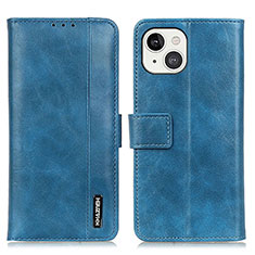 Funda de Cuero Cartera con Soporte Carcasa T20 para Apple iPhone 14 Azul