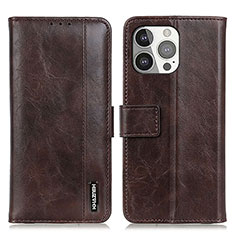 Funda de Cuero Cartera con Soporte Carcasa T20 para Apple iPhone 14 Pro Marron