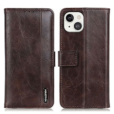 Funda de Cuero Cartera con Soporte Carcasa T20 para Apple iPhone 15 Marron