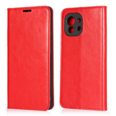 Funda de Cuero Cartera con Soporte Carcasa T21 para Xiaomi Mi 11 5G Rojo