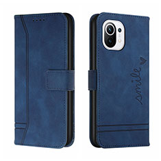 Funda de Cuero Cartera con Soporte Carcasa T22 para Xiaomi Mi 11 5G Azul