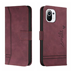 Funda de Cuero Cartera con Soporte Carcasa T22 para Xiaomi Mi 11 Lite 4G Morado