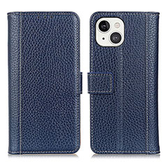 Funda de Cuero Cartera con Soporte Carcasa T23 para Apple iPhone 14 Azul