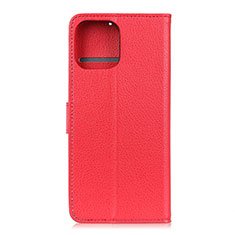 Funda de Cuero Cartera con Soporte Carcasa T25 para Xiaomi Mi 11 Lite 4G Rojo