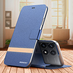 Funda de Cuero Cartera con Soporte Carcasa TB1 para Xiaomi Redmi K70 5G Azul