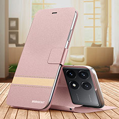 Funda de Cuero Cartera con Soporte Carcasa TB1 para Xiaomi Redmi K70 Pro 5G Oro Rosa