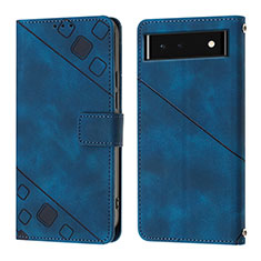 Funda de Cuero Cartera con Soporte Carcasa Y01B para Google Pixel 6 5G Azul