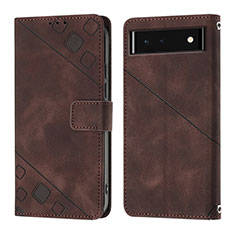 Funda de Cuero Cartera con Soporte Carcasa Y01B para Google Pixel 6 5G Marron