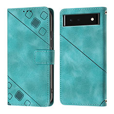 Funda de Cuero Cartera con Soporte Carcasa Y01B para Google Pixel 6 5G Verde