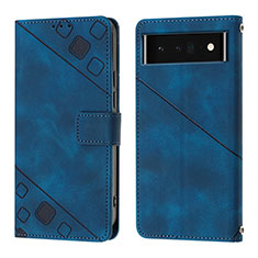 Funda de Cuero Cartera con Soporte Carcasa Y01B para Google Pixel 6 Pro 5G Azul