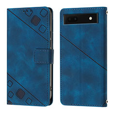 Funda de Cuero Cartera con Soporte Carcasa Y01B para Google Pixel 6a 5G Azul