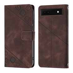 Funda de Cuero Cartera con Soporte Carcasa Y01B para Google Pixel 6a 5G Marron