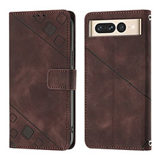 Funda de Cuero Cartera con Soporte Carcasa Y01B para Google Pixel 7 Pro 5G Marron