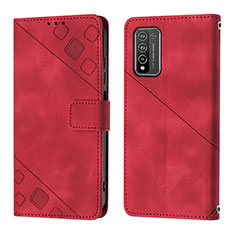 Funda de Cuero Cartera con Soporte Carcasa Y01B para Huawei Honor 10X Lite Rojo