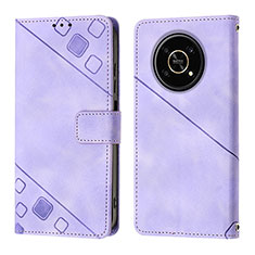 Funda de Cuero Cartera con Soporte Carcasa Y01B para Huawei Honor Magic4 Lite 5G Morado