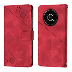 Funda de Cuero Cartera con Soporte Carcasa Y01B para Huawei Honor Magic4 Lite 5G Rojo