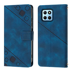 Funda de Cuero Cartera con Soporte Carcasa Y01B para Huawei Honor X6 Azul