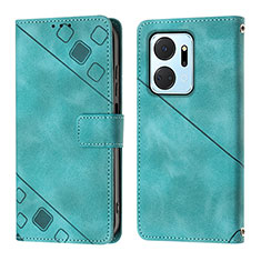 Funda de Cuero Cartera con Soporte Carcasa Y01B para Huawei Honor X7a Verde