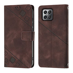 Funda de Cuero Cartera con Soporte Carcasa Y01B para Huawei Honor X8 4G Marron