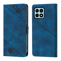 Funda de Cuero Cartera con Soporte Carcasa Y01B para Huawei Honor X8a 4G Azul