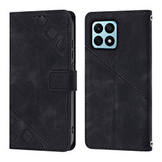 Funda de Cuero Cartera con Soporte Carcasa Y01B para Huawei Honor X8a 4G Negro