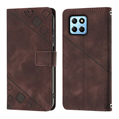 Funda de Cuero Cartera con Soporte Carcasa Y01B para Huawei Honor X8a 5G Marron