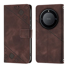 Funda de Cuero Cartera con Soporte Carcasa Y01B para Huawei Honor X9a 5G Marron