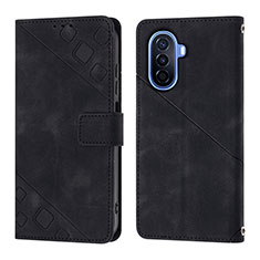 Funda de Cuero Cartera con Soporte Carcasa Y01B para Huawei Nova Y70 Negro