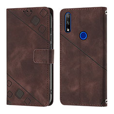 Funda de Cuero Cartera con Soporte Carcasa Y01B para Huawei Y9 Prime (2019) Marron