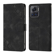 Funda de Cuero Cartera con Soporte Carcasa Y01B para Motorola Moto Edge 30 Ultra 5G Negro