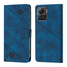 Funda de Cuero Cartera con Soporte Carcasa Y01B para Motorola Moto Edge X30 Pro 5G Azul