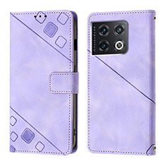 Funda de Cuero Cartera con Soporte Carcasa Y01B para OnePlus 10 Pro 5G Morado