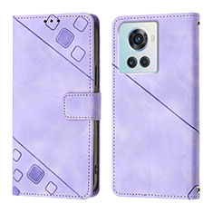 Funda de Cuero Cartera con Soporte Carcasa Y01B para OnePlus 10R 5G Morado