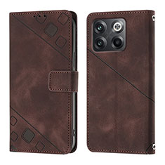 Funda de Cuero Cartera con Soporte Carcasa Y01B para OnePlus 10T 5G Marron