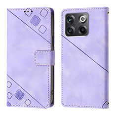 Funda de Cuero Cartera con Soporte Carcasa Y01B para OnePlus 10T 5G Morado