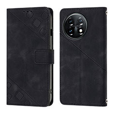 Funda de Cuero Cartera con Soporte Carcasa Y01B para OnePlus 11 5G Negro