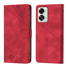 Funda de Cuero Cartera con Soporte Carcasa Y01B para OnePlus Nord 2T 5G Rojo