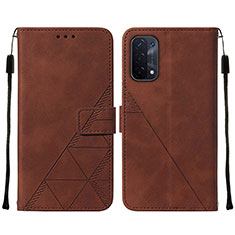 Funda de Cuero Cartera con Soporte Carcasa Y01B para OnePlus Nord N200 5G Marron