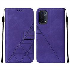 Funda de Cuero Cartera con Soporte Carcasa Y01B para Oppo A54 5G Morado