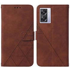 Funda de Cuero Cartera con Soporte Carcasa Y01B para Oppo A56S 5G Marron