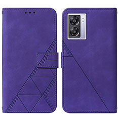 Funda de Cuero Cartera con Soporte Carcasa Y01B para Oppo A56S 5G Morado